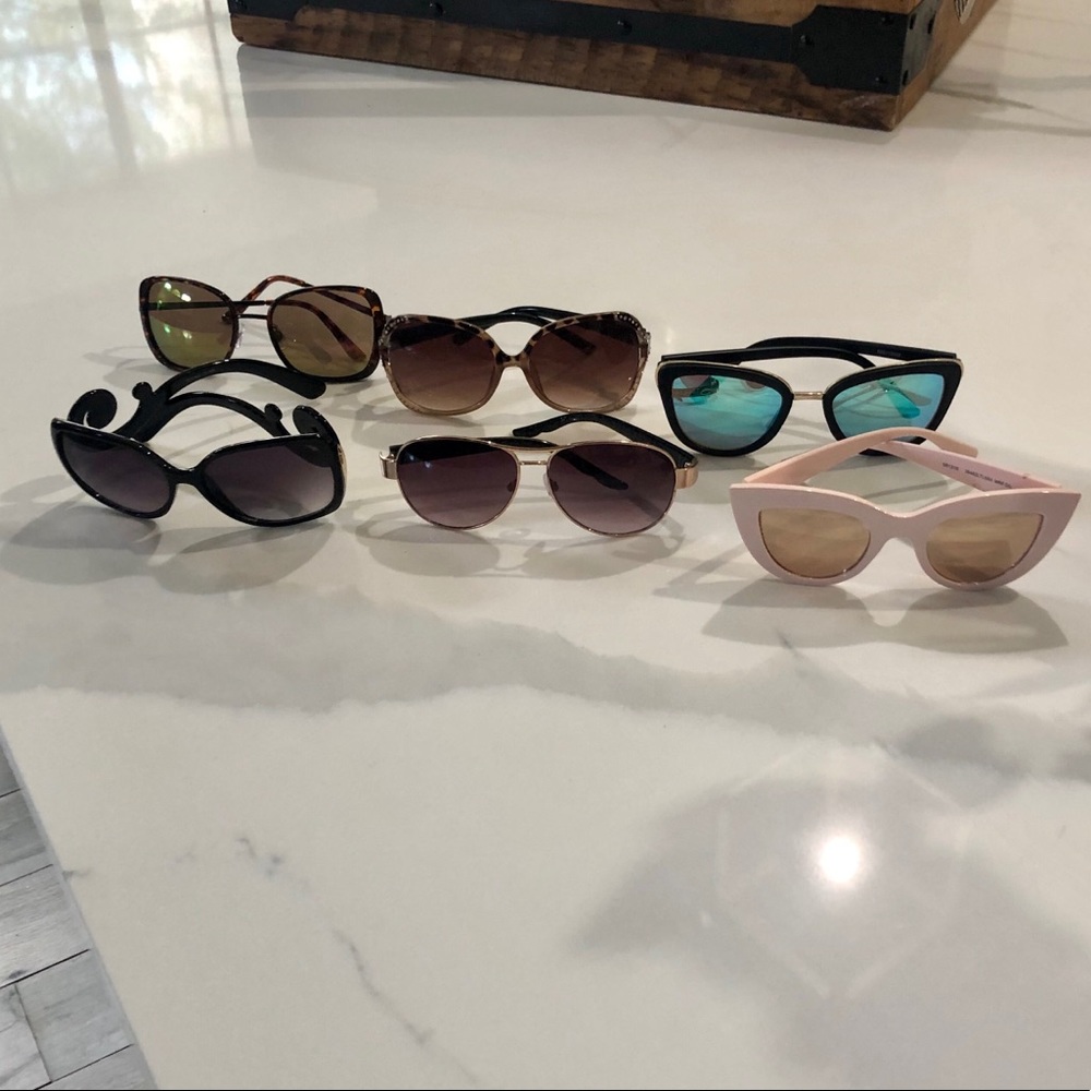 🍀 4/$40 FASHION SUNGLASSES -6 pair LOT OF GLASSES